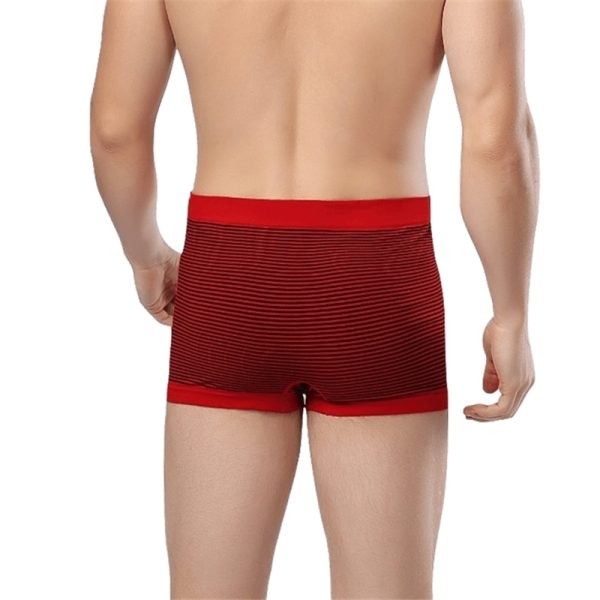 muscle men in striped black red men's boxer back