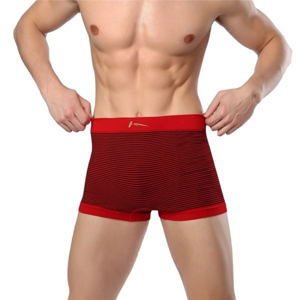 muscle men in striped black red men's boxer