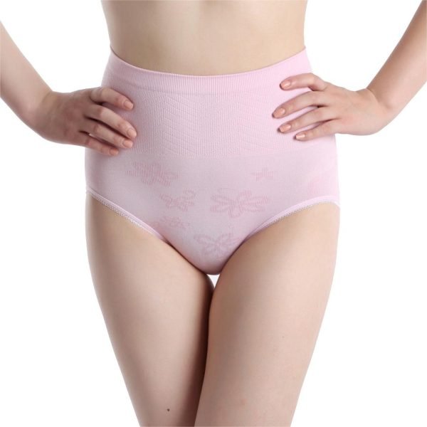 pink high-waisted control brief