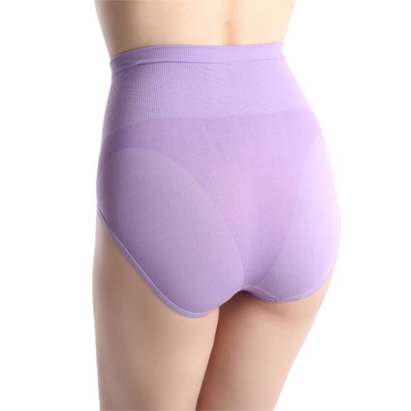 purple high-waisted control brief back side