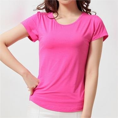 short sleeves shirts womens in rose pink