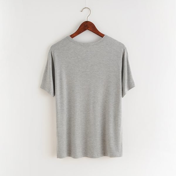 hanging t-shirt in light gray back side