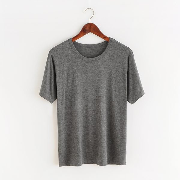 hanging t-shirt in mid-gray