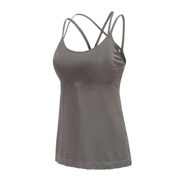 grey cami with spaghetti straps