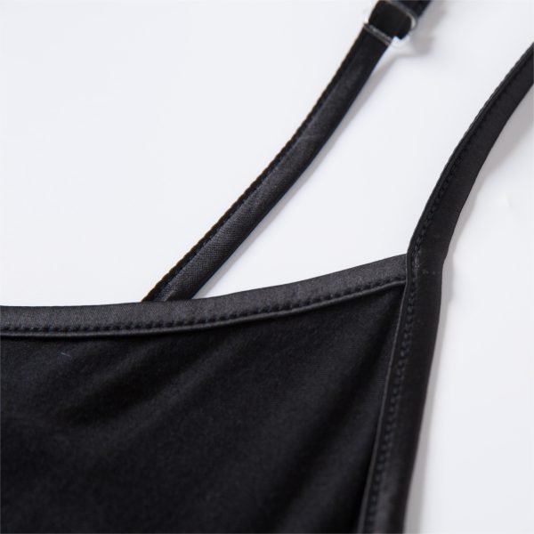 close view of spaghetti straps