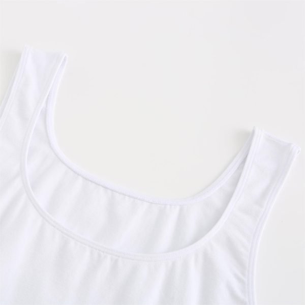 white neck of tank top