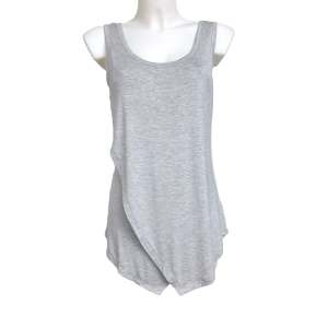 grey tank top with overlap front