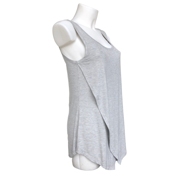 grey tank top with overlap front