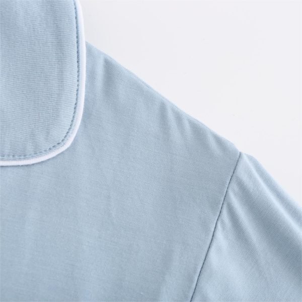 detail of sky blue garment