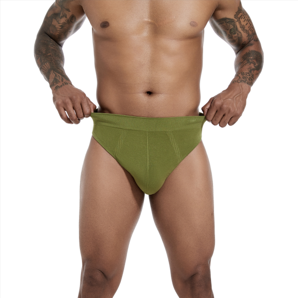 a man in green brief
