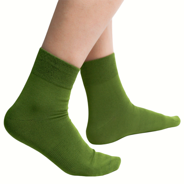 green mini-crew socks