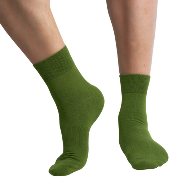 green mini-crew socks