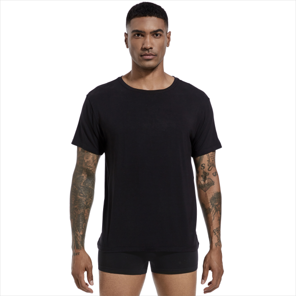 a man in black undershirt