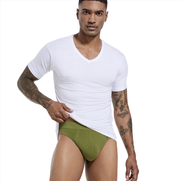 a man in white undershirt