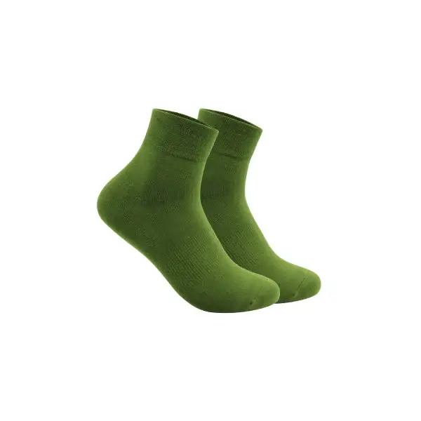 a pair of olive micro crew socks