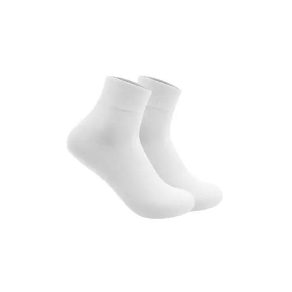 a pair of white micro crew socks
